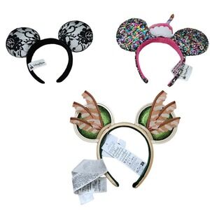 3 Mickey Ears Disney Parks Black Panther Wakanda Birthday Sequin Goth Lace